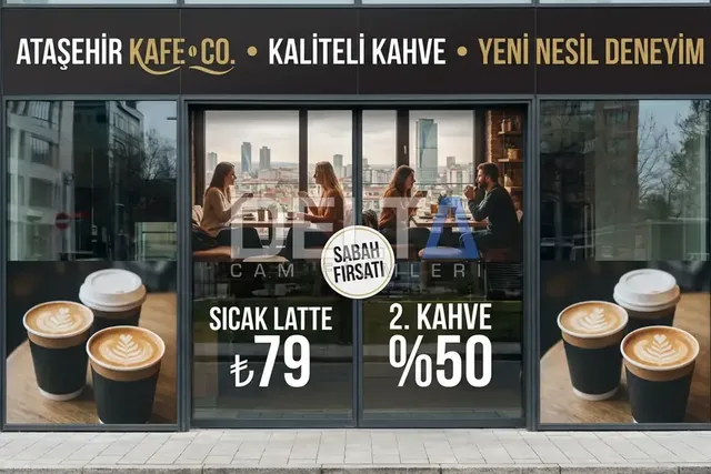 Restoran Cam Filmi Uygulamasısı - İstanbul vitrin alanı cam filmi örneği